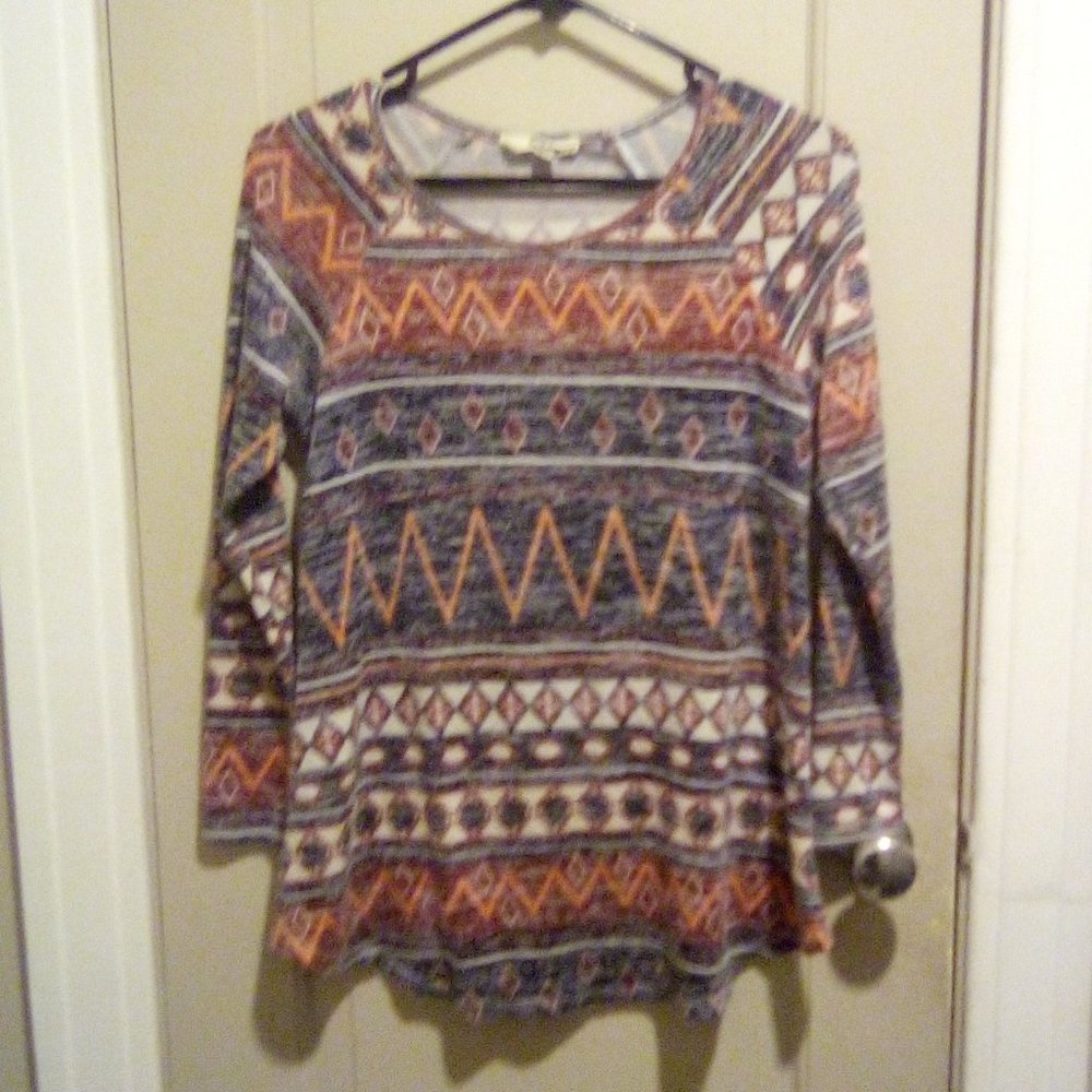 Women's Maternity Geometric Long Sleeve Blouse